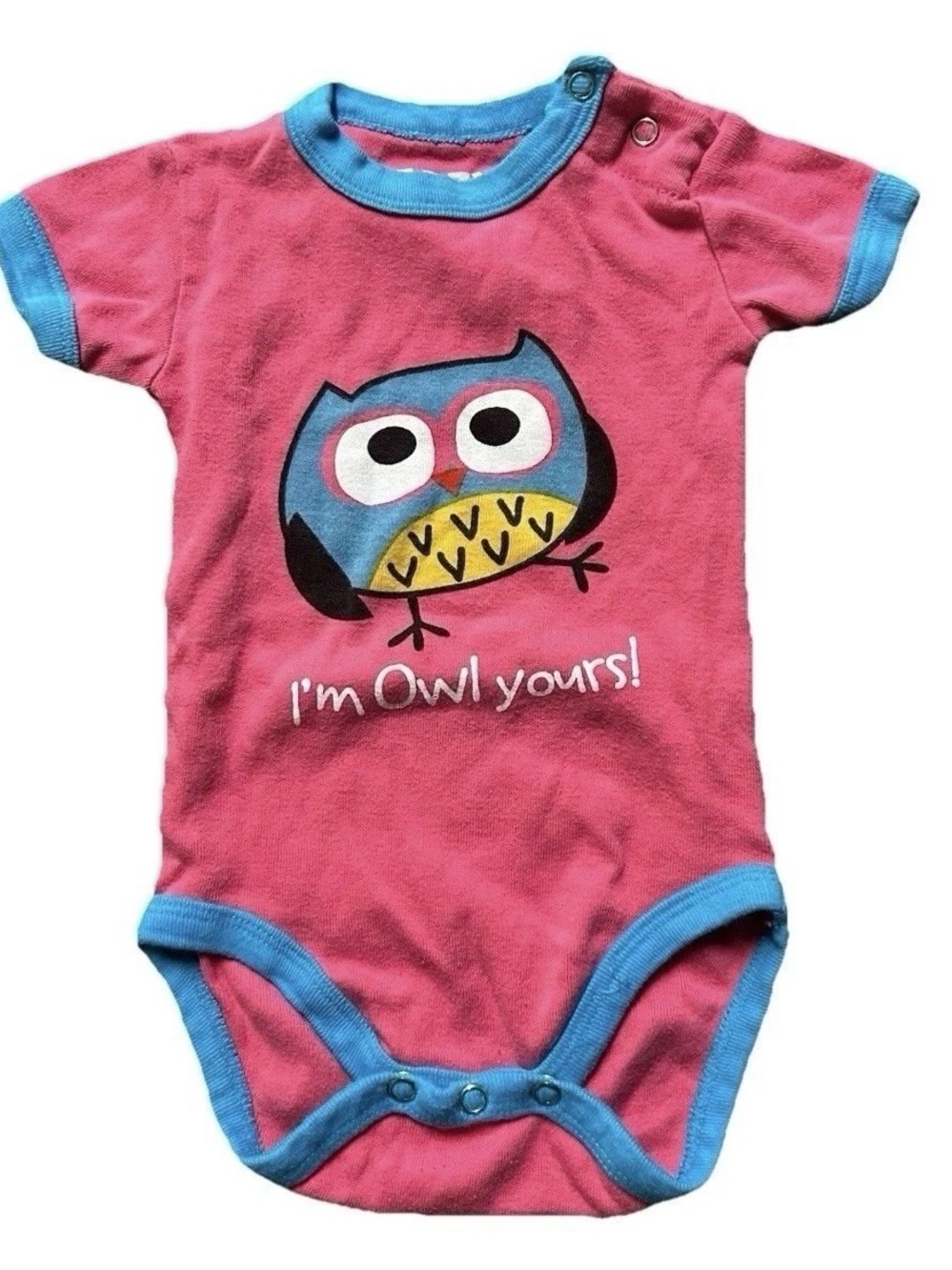 Baby Girl Lazy One Owl Pink Bodysuit Size 3-6 Months